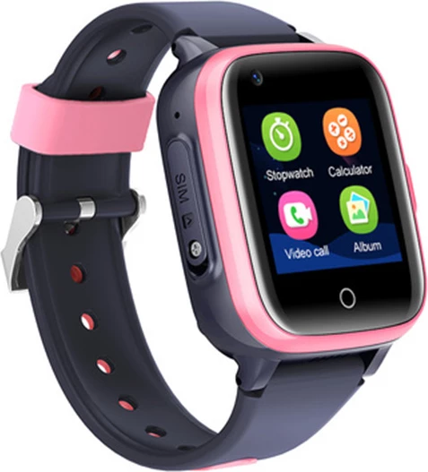 Smartwatch Moye Bambino 4G për fëmijë, Micro SIM, GPS, thirrje/SMS, kamerë, SOS, rozë/zi