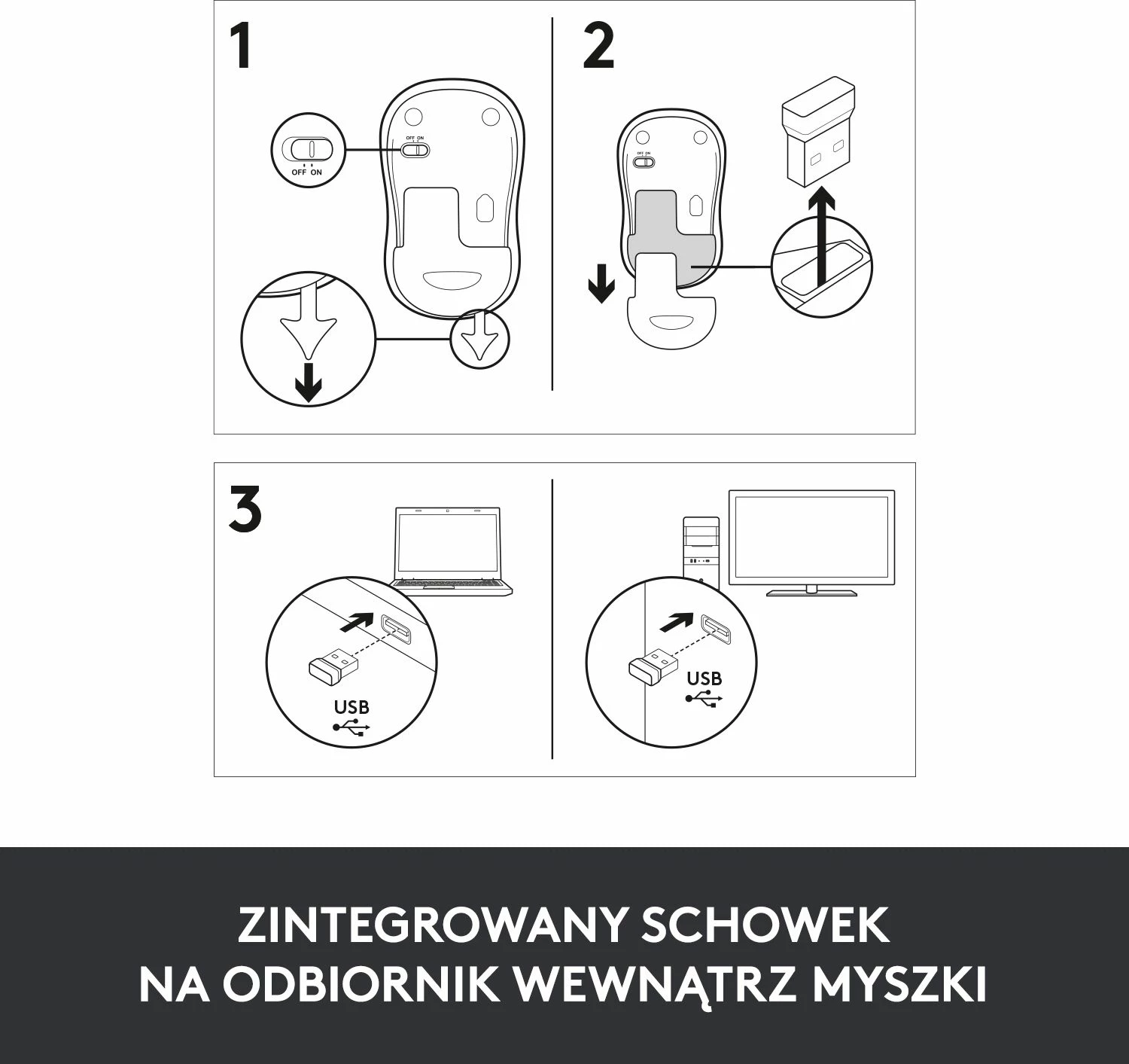 Maus Logitech M185 1000 DPI wireless me USB receiver, zi-gri