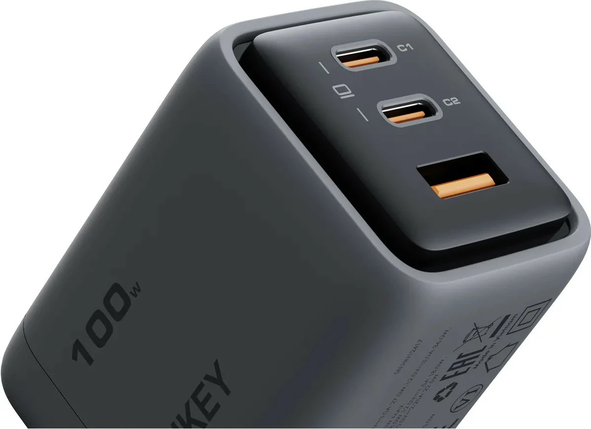 Karikues muri AUKEY PA-C5 Comet Mix 3, 100W, 3xUSB (2xUSB-C, 1xUSB-A), Gri