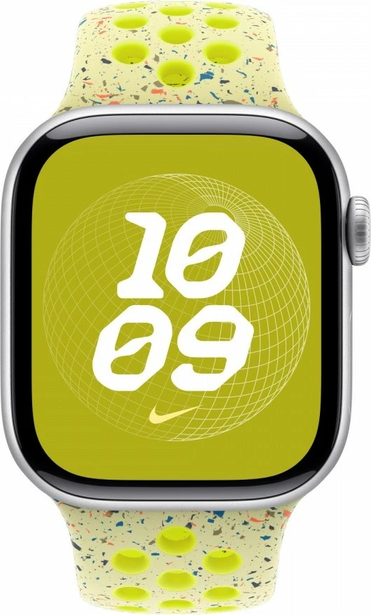 Rrip sportiv Nike për Apple Watch, 42 mm, M/L, gjelbër-verdhë