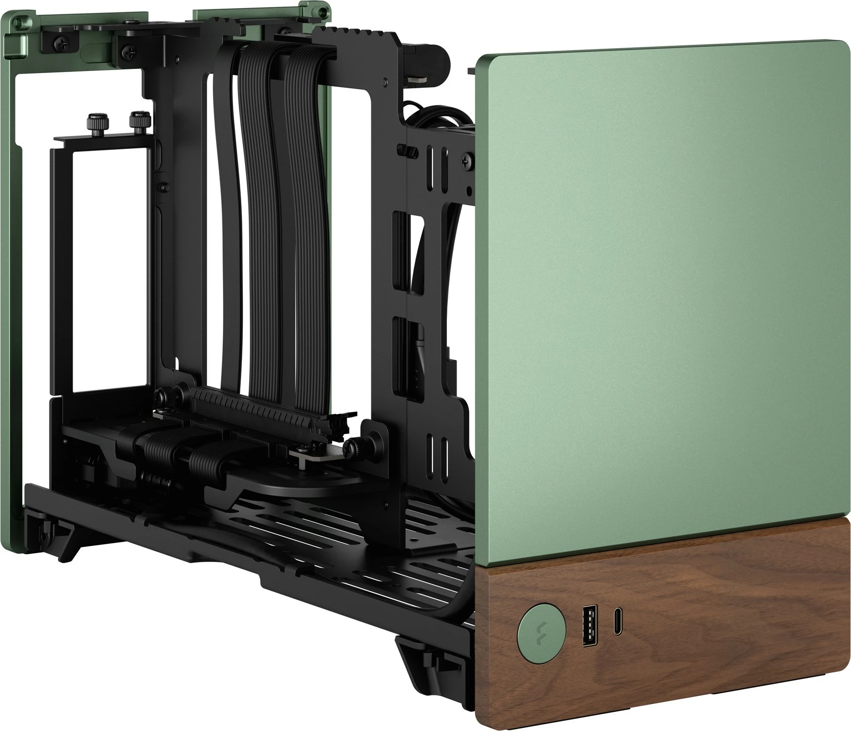 Kasë Fractal Design Terra Mini-ITX, alumini, arrë, jeshile