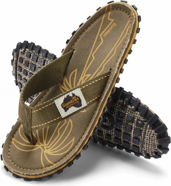 Flip-flopa për meshkuj Gumbies Islander Palm Leaf Khaki