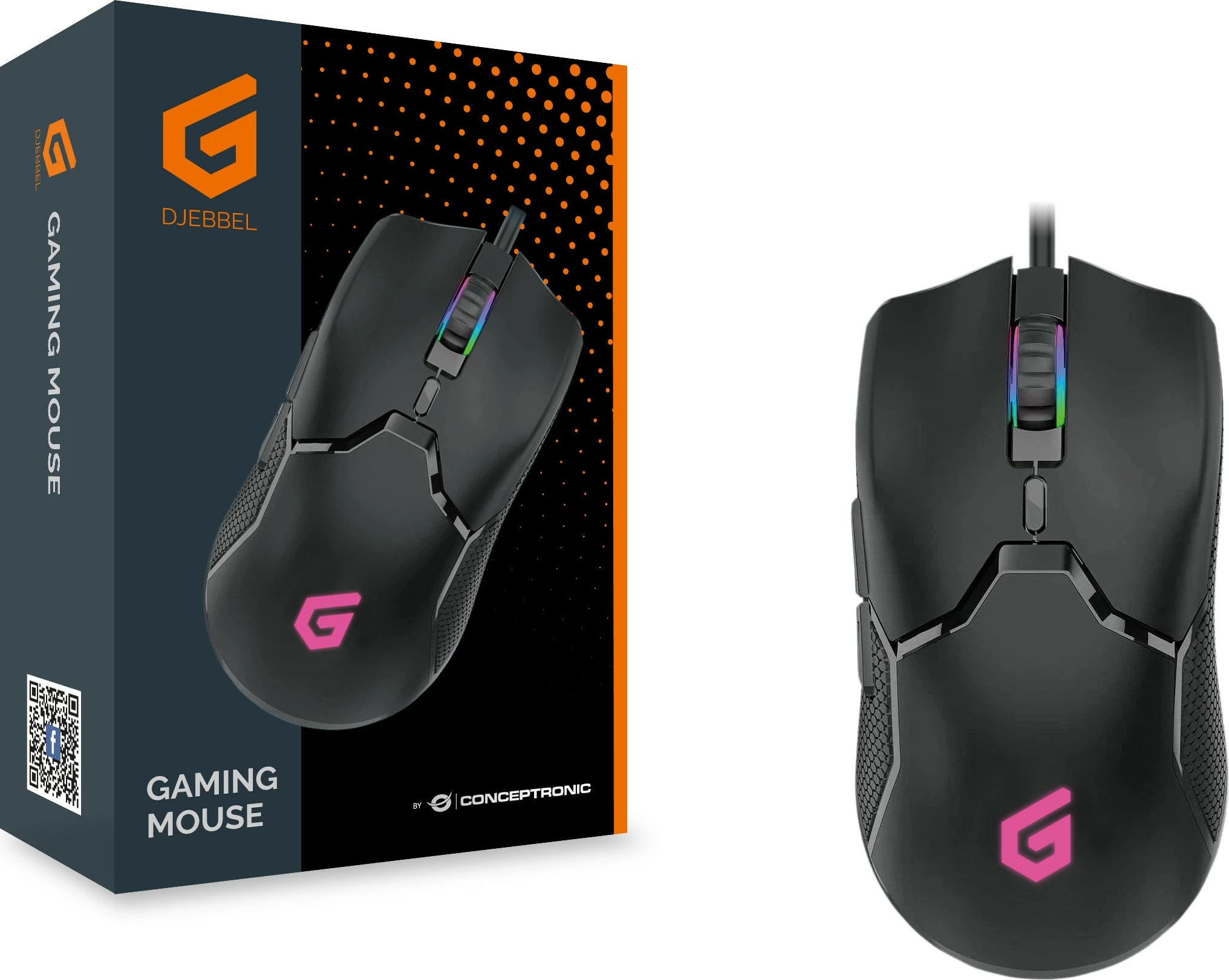 Maus gaming Conceptronic DJEBBEL05B, 7200 DPI, 6 butona, i zi