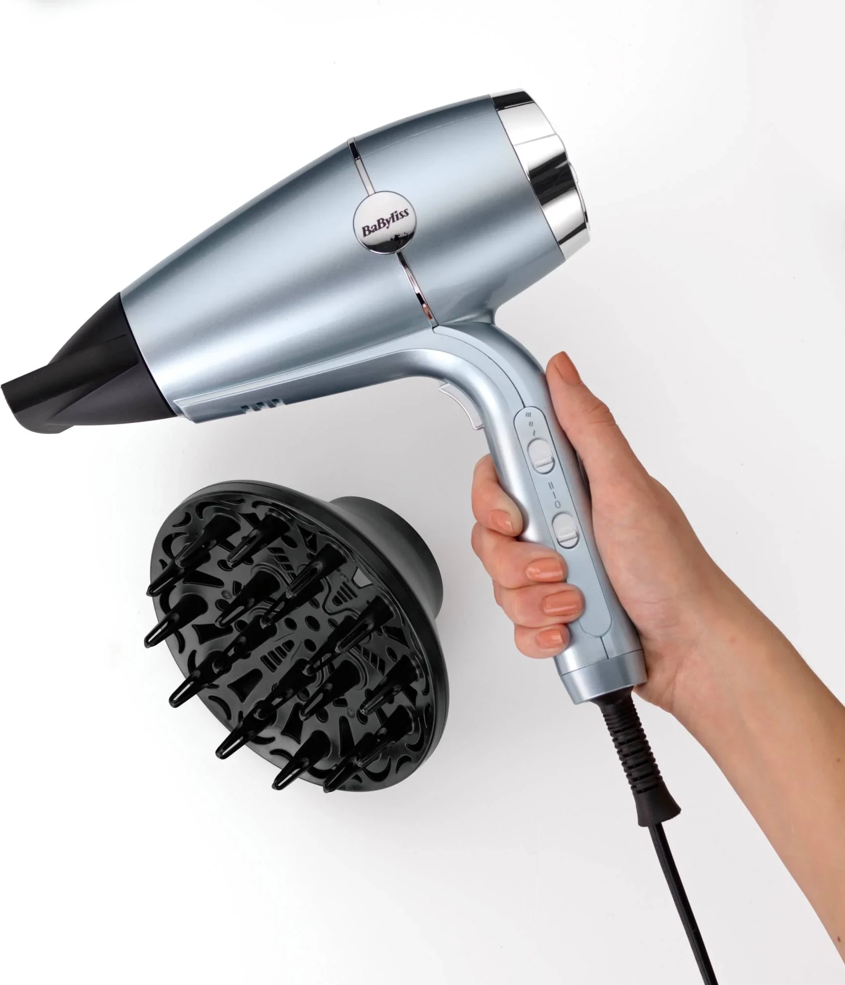 Tharëse flokësh, BaByliss, Hydro Fusion D773DE, 2100 W, motor HTDC, me difuzor dhe grykë koncentratore