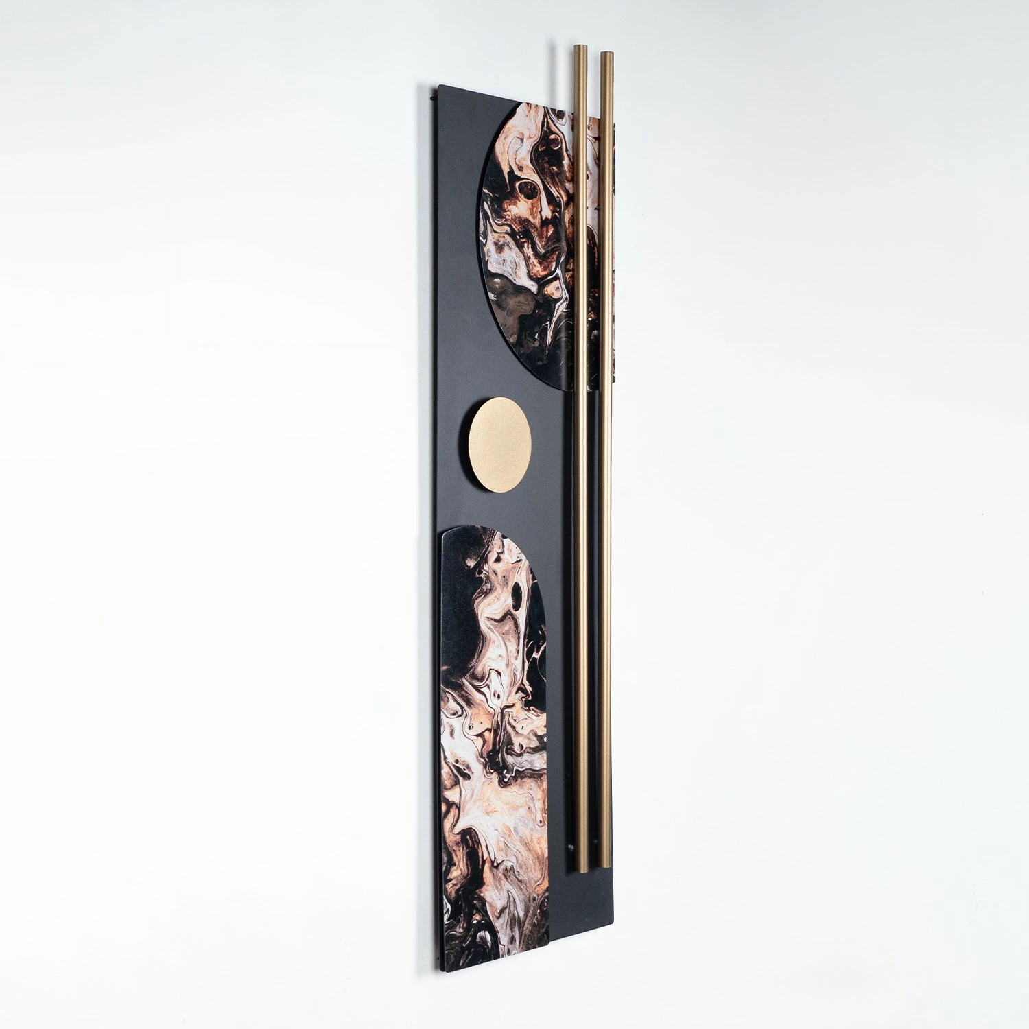 Aksesor dekorativ metalik për mur, Wallity, Barok, APT809