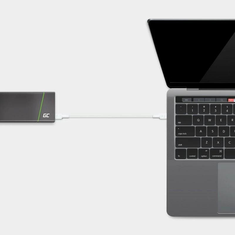 Kabllo USB-C në USB-C Green Cell PowerStream 30cm, Power Delivery 60W, Quick Charge 3.0, Bardhë