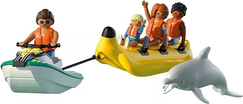 Set lodrash Playmobil My Life 71905 Banana Boat Ride me 4 figura dhe delfin
