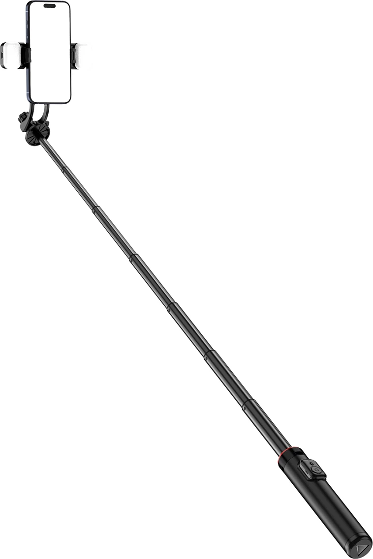 Selfie stick Hurtel WC12YDS tripod teleskopik me dy llampa, 1.3m, Bluetooth, i zi