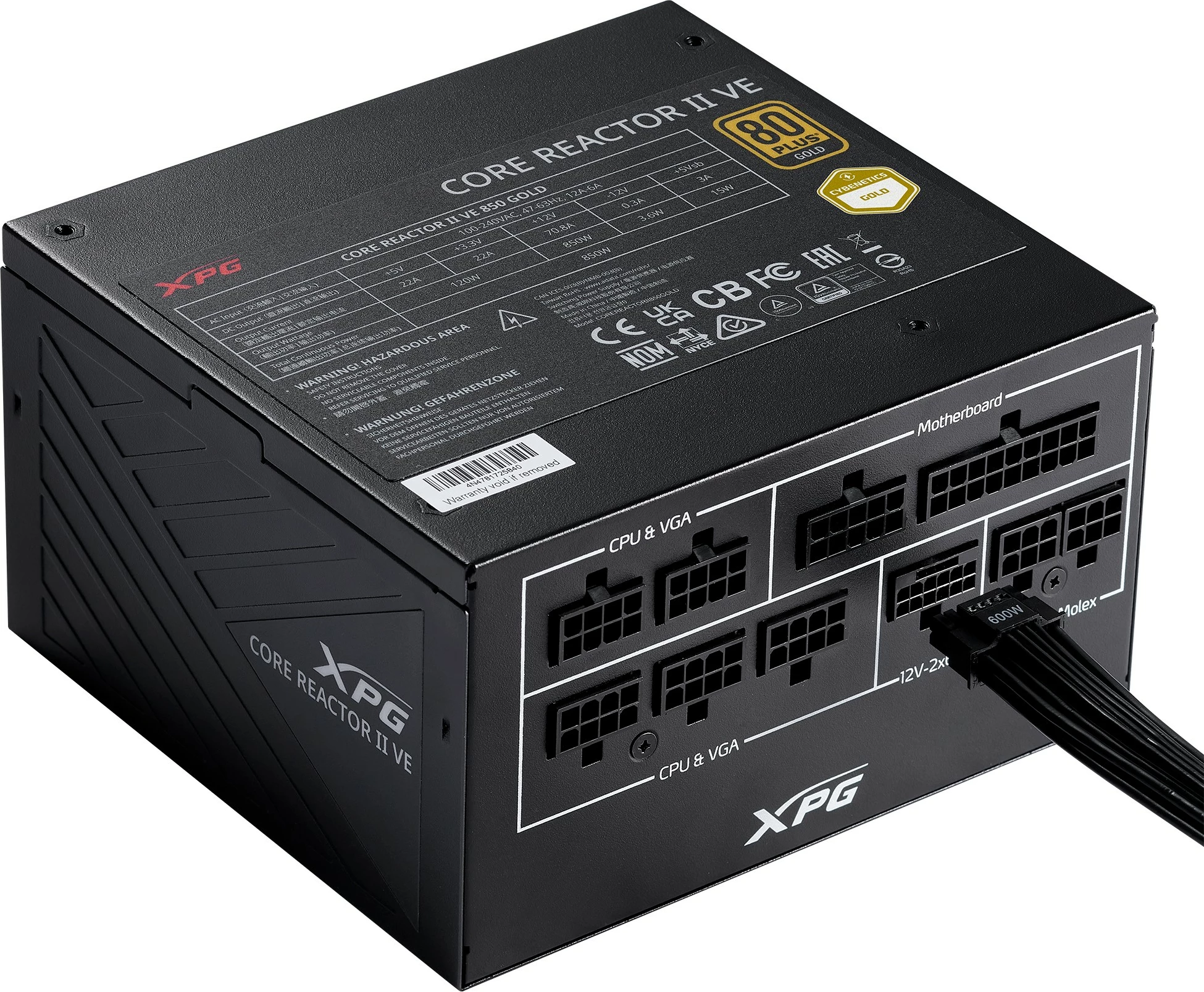 Furnizues energjie XPG CORE REACTOR II VE 750W, 80 PLUS Gold, modular, i zi