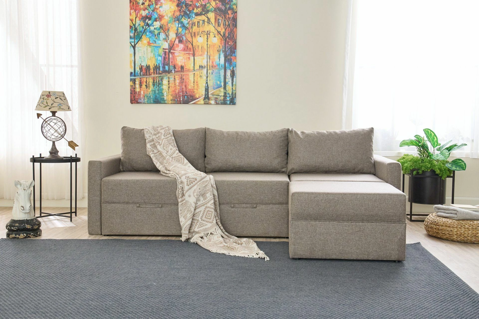 Kënd-sofë krevati Atelier del Sofa, Saros, kafe