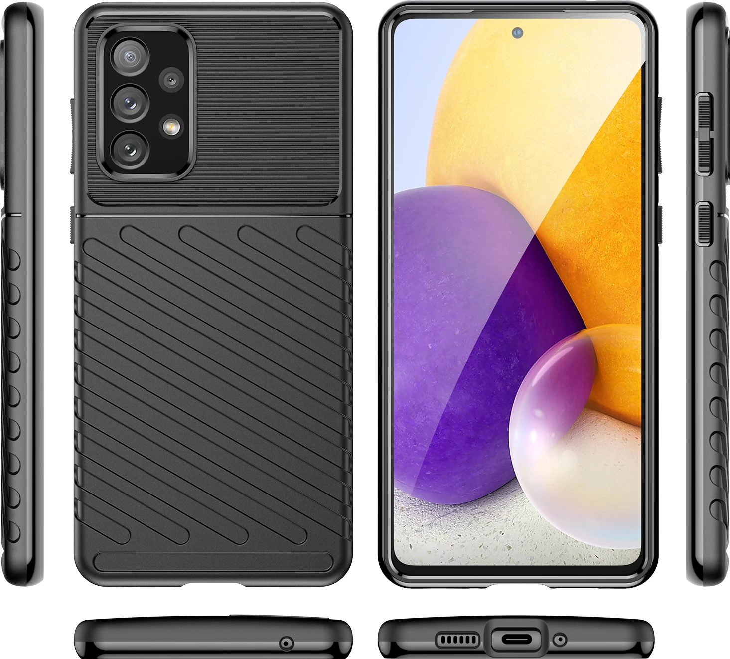 Mbështjellës Hurtel Thunder Case për Samsung Galaxy A73, i zi
