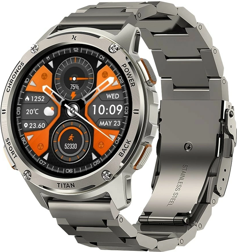 Smartwatch Maxcom FW110 Titan Chronos, Silver, 1.43'' AMOLED, 450 mAh