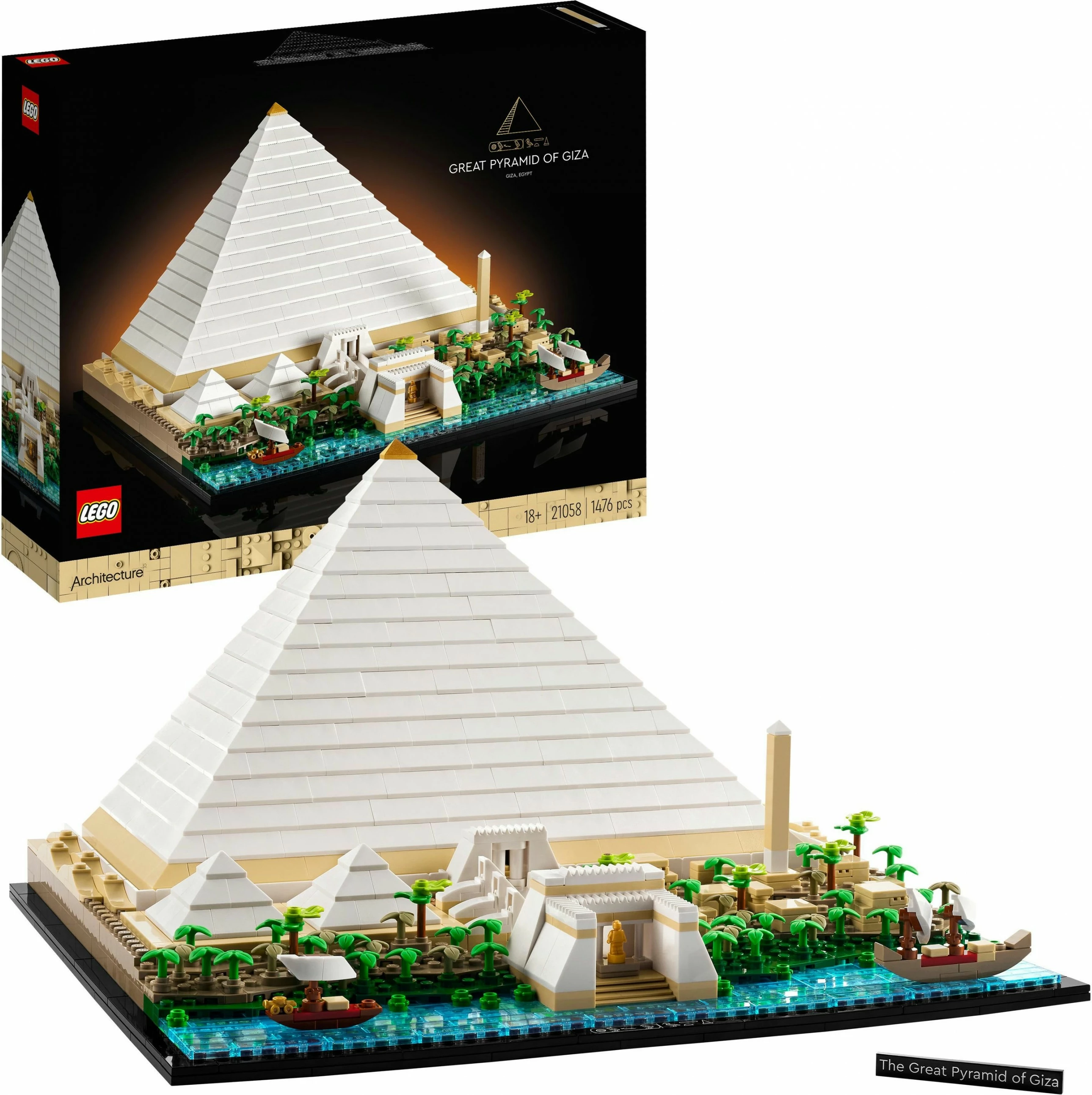 Set ndërtimi LEGO Architecture Great Pyramid of Giza, 1476 pjesë, Multikolor