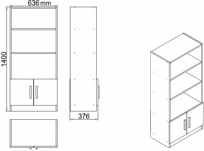 Set mobiljesh për zyre, ngjyrë e bardhë, Hanah Home, Vo15-W
