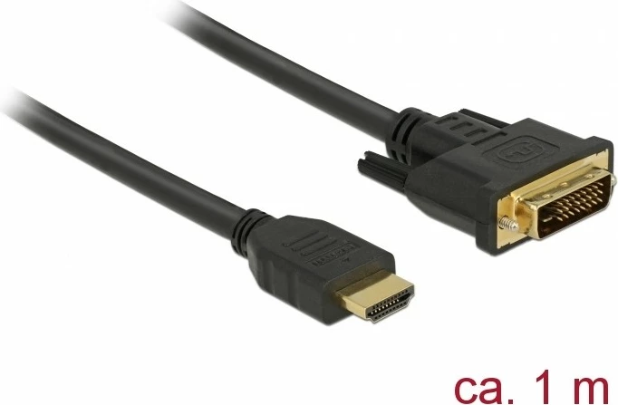 Kabllo HDMI në DVI DeLOCK 85652, 1m, ngjyrë e zezë