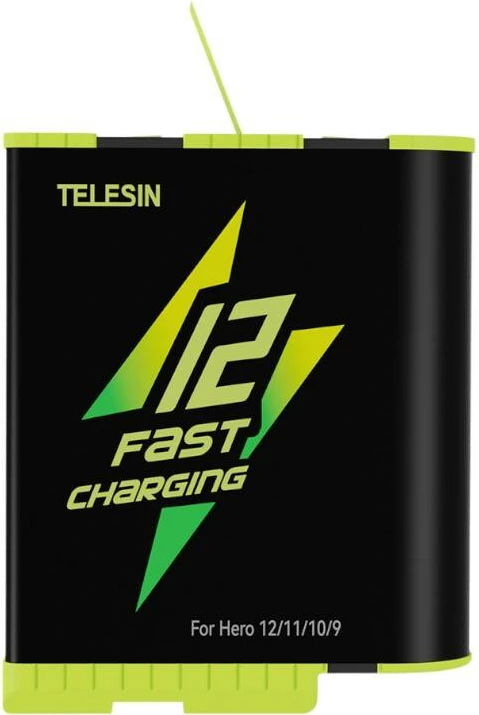 Kutí karikimi i shpejtë Telesin GP-FCK-B11 me 2 bateri për GoPro Hero 9/10/11/12, 1750mAh, zi/verdhe, set