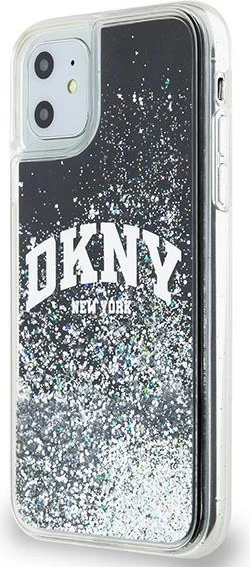 Mbështjellës DKNY Liquid Glitter Big Logo për iPhone 11/XR, i zi