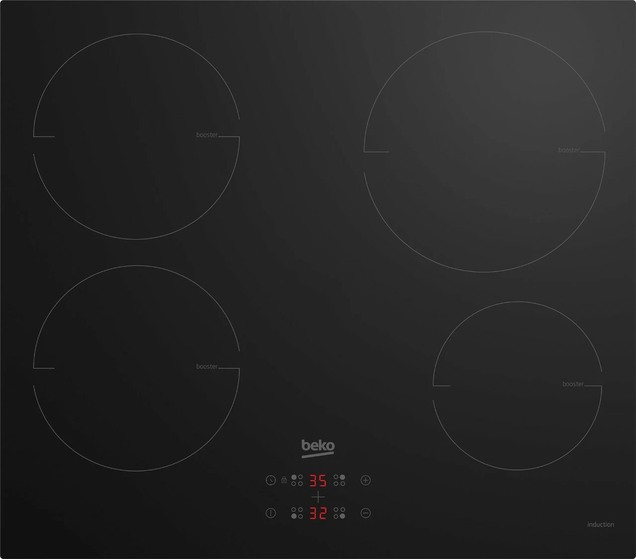 Pllakë gatimi me induksion Beko HII64400MT, 4 zona, e zezë