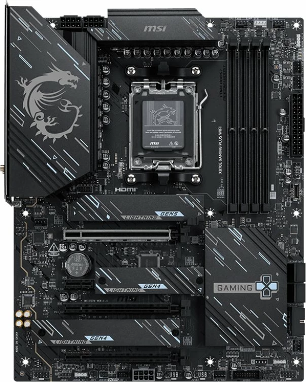 Pllakë amë MSI X870E Gaming Plus WiFi, AM5, ATX, DDR5 deri 256GB, Wi‑Fi 7, 5G LAN, PCIe 5.0, USB4