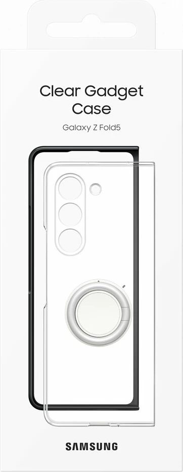 Mbështjellës silikoni Samsung Galaxy Z Fold 5 me mbajtëse gishti, Transparent