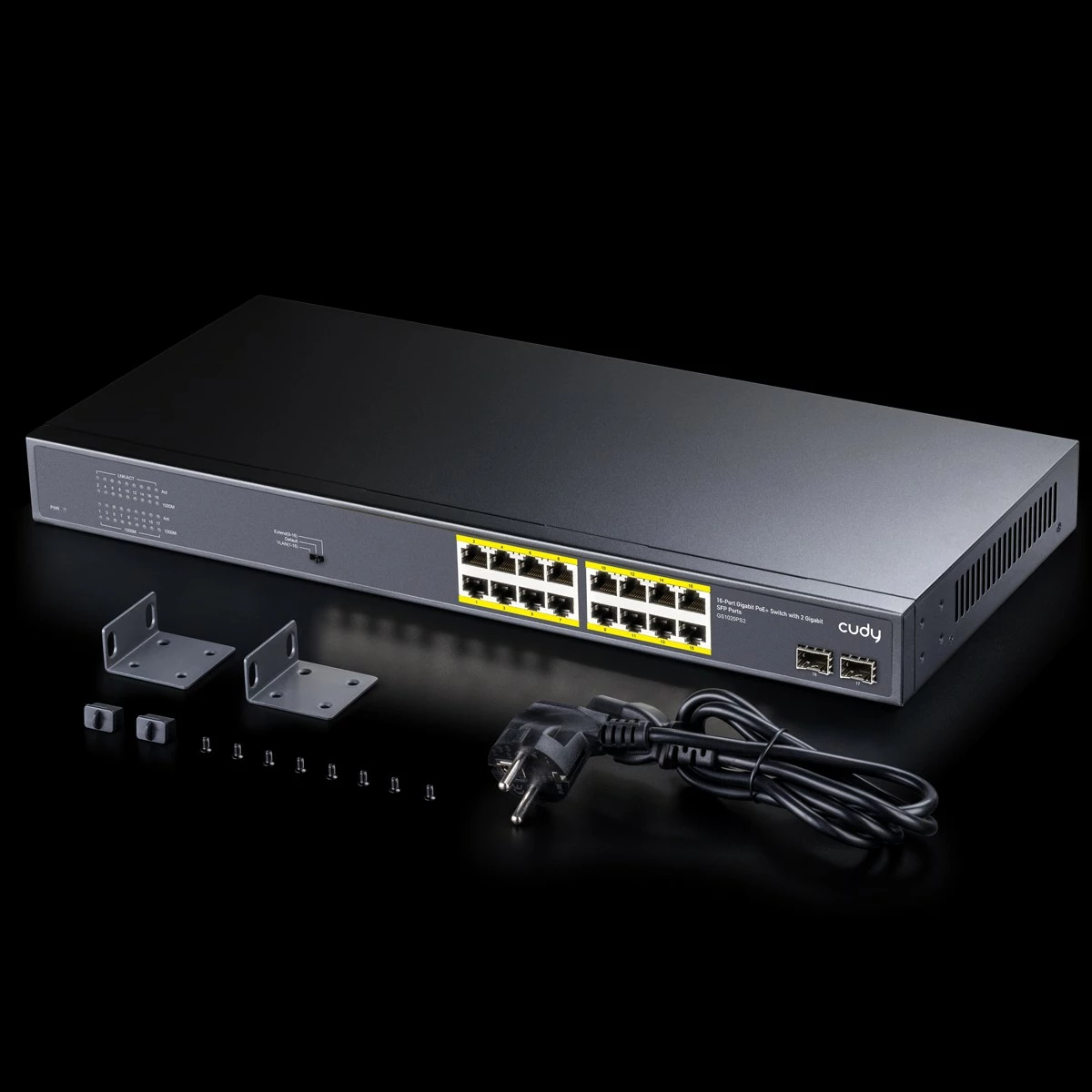 Switch Cudy GS1020PS2 16x Gigabit PoE+ 200W 2x SFP metal 19-inch
