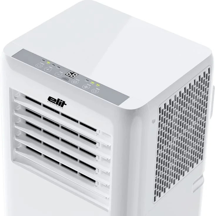 Kondicioner portativ Elit E-24 2.6kW 9000BTU 3‑në‑1 ftohje/ventilim/zh‑lagështim klasa A R290 15–20m² e bardhë