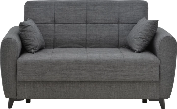 Divan-krevat me depo Lincoln dy ulëse, pëlhurë ngjyrë qymyr, 165x85x90cm