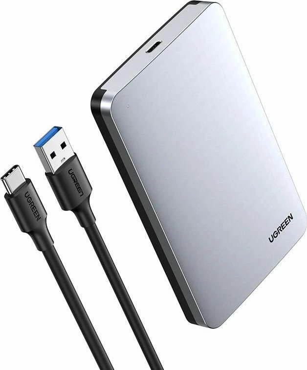 Kasë eksternale për disk 2.5\" Ugreen CM300, SATA III në USB-C 3.2 Gen 2 10Gbps, alumin, argjendtë