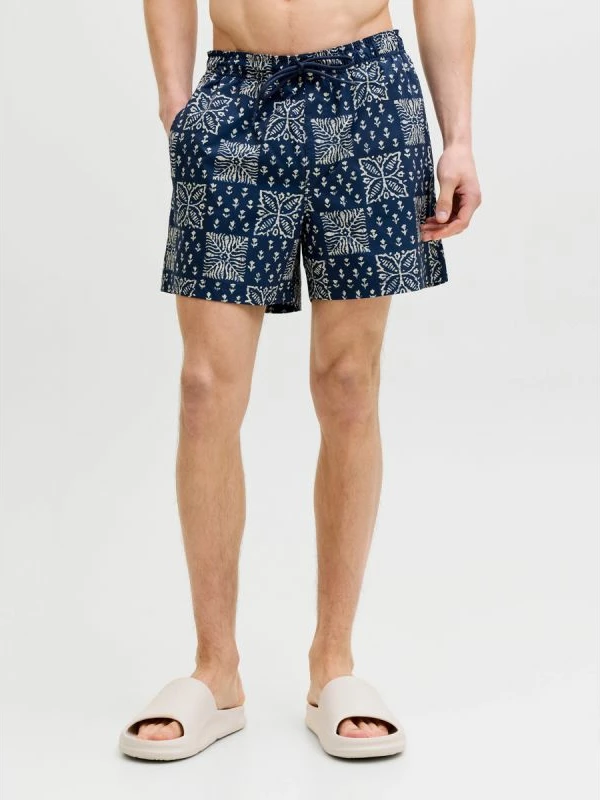 Shorce noti për meshkuj Jack&Jones JPSTMAUI SHELL AOP SWIM SHORTS REG 12291808, blu [Madhësia: XXL]
