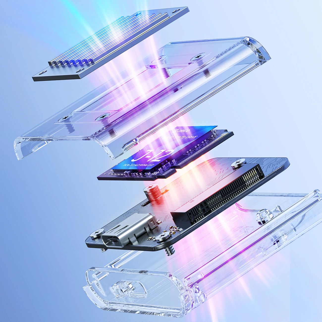 Kasë Orico TC20-M2-10G për M.2 NVMe, USB-C 3.2, Transparent