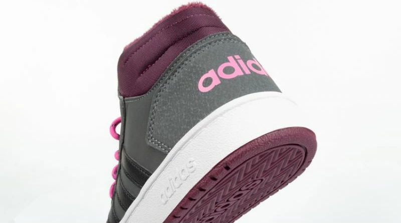 Atlete për fëmijë adidas Hoops Mid 2.0 K, ngjyrë rozë dhe gri