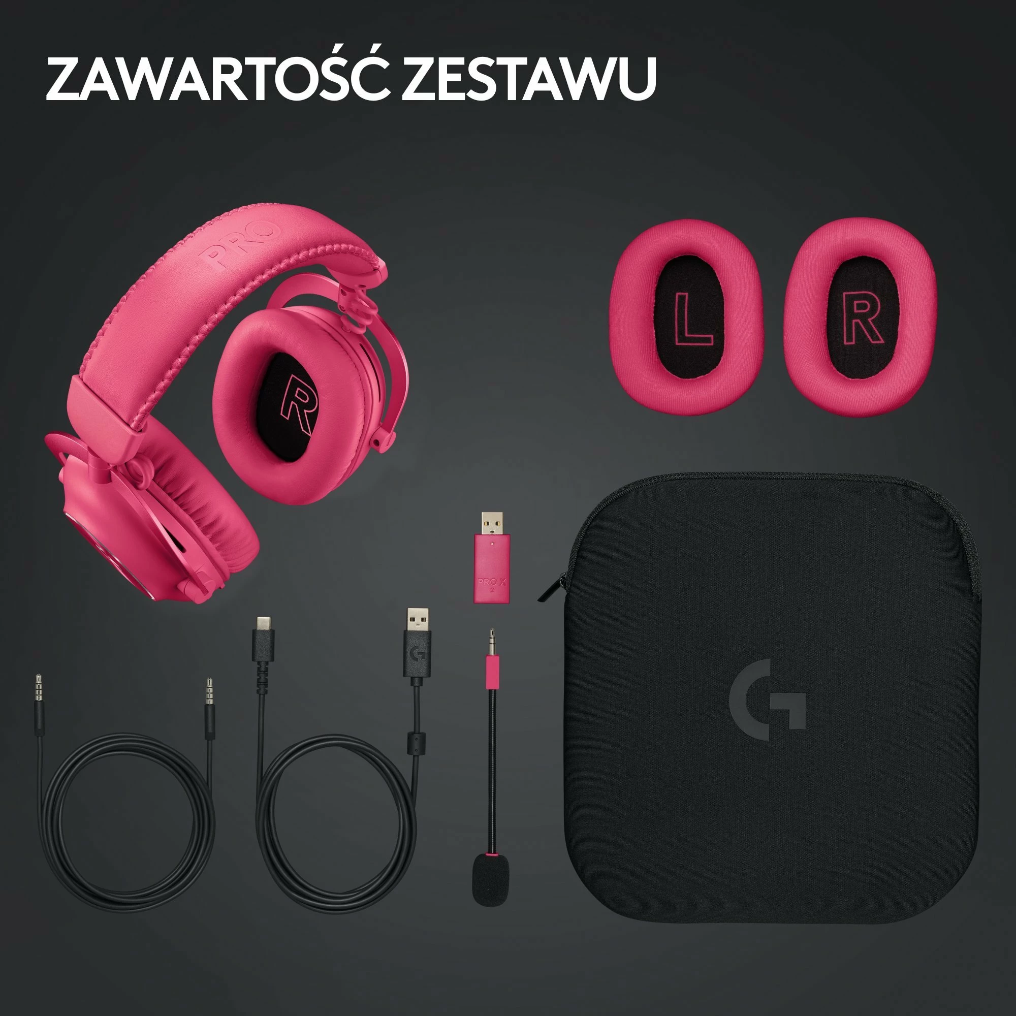 Kufje gaming Logitech G Pro X2 Lightspeed (981-001275) wireless 7.1, mikrofon, 50 mm, Rozë