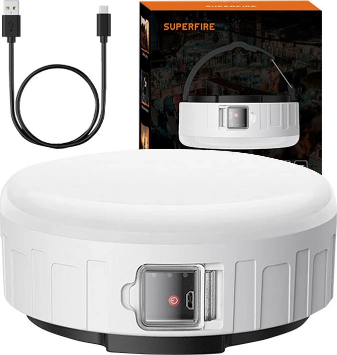 Llampë kampingu Superfire T25, 2400 mAh, 400lm, e bardhë