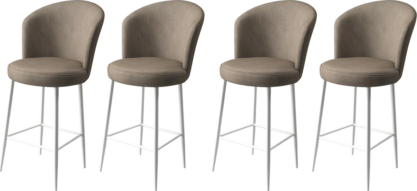Set karrigesh për bar (4 copë), Hanah Home, Alte, kapuçino, e bardhë