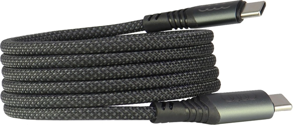 Kabllo USB-C/USB-C Audi 2.0, 1.2m, 60W, Ekran LCD, e zezë