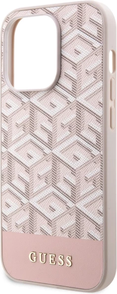 Mbështjellës Guess GCube Stripes MagSafe për iPhone 14 Pro 6.1", Rozë