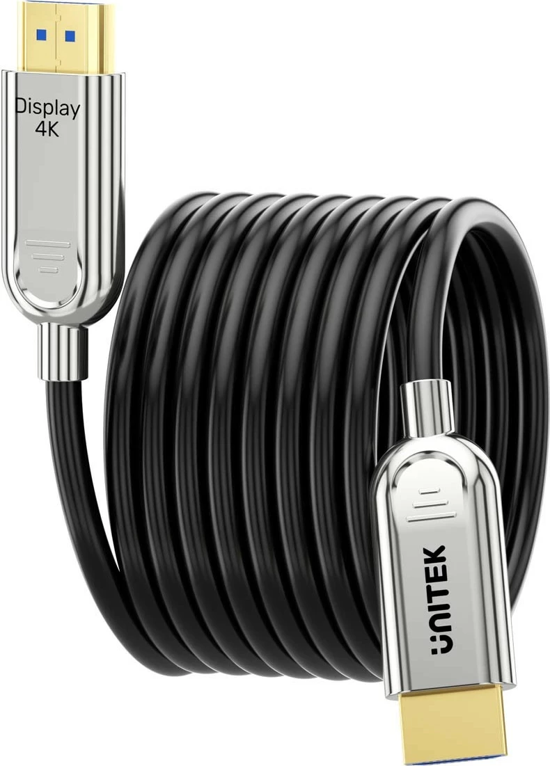 Kabëll HDMI optik Unitek 2.0 AOC 4K 60Hz 30m silver-black