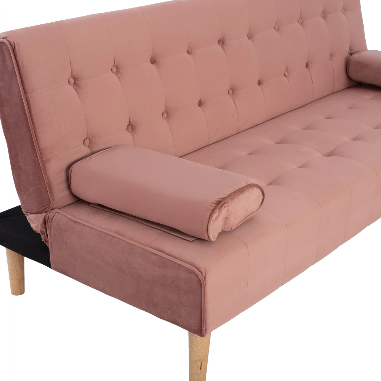 Shtrat divan WANDA FH3149.12 me kadife ngjyrë mollë të kalbur 188x83x83 cm