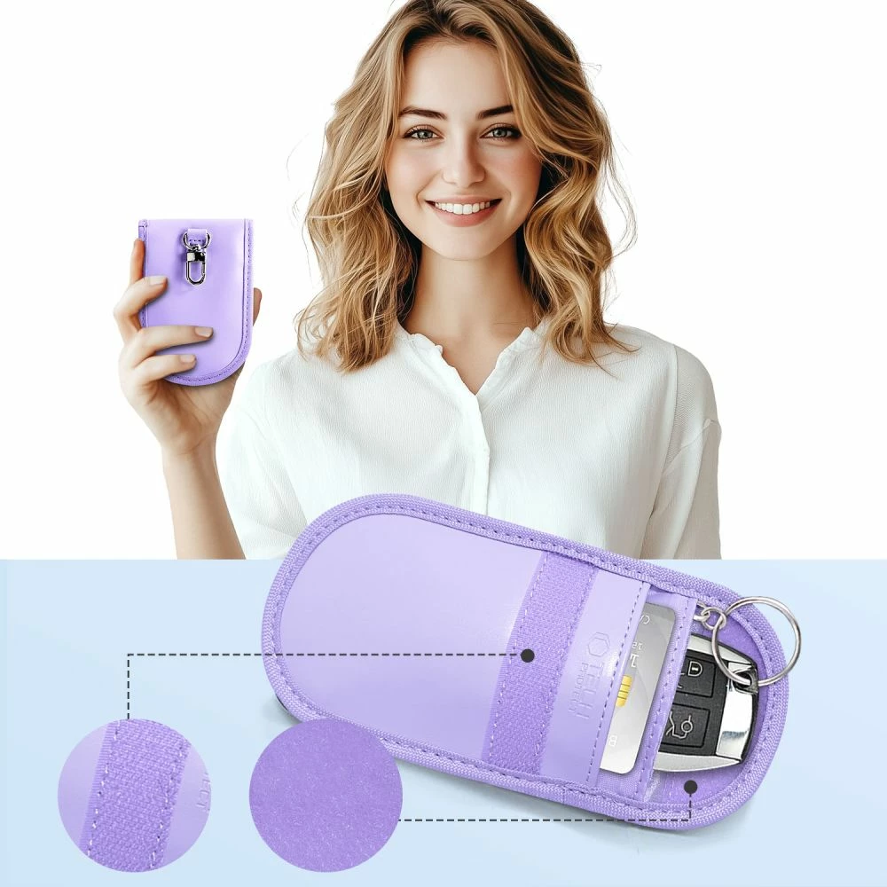 Mbështjellës çelësi makine Tech-Protect KLR100, bllokim RFID, vjollcë