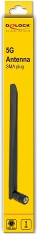 Antenë 5G DeLOCK 3.4-3.8 GHz, SMA, 5 dBi, e zezë