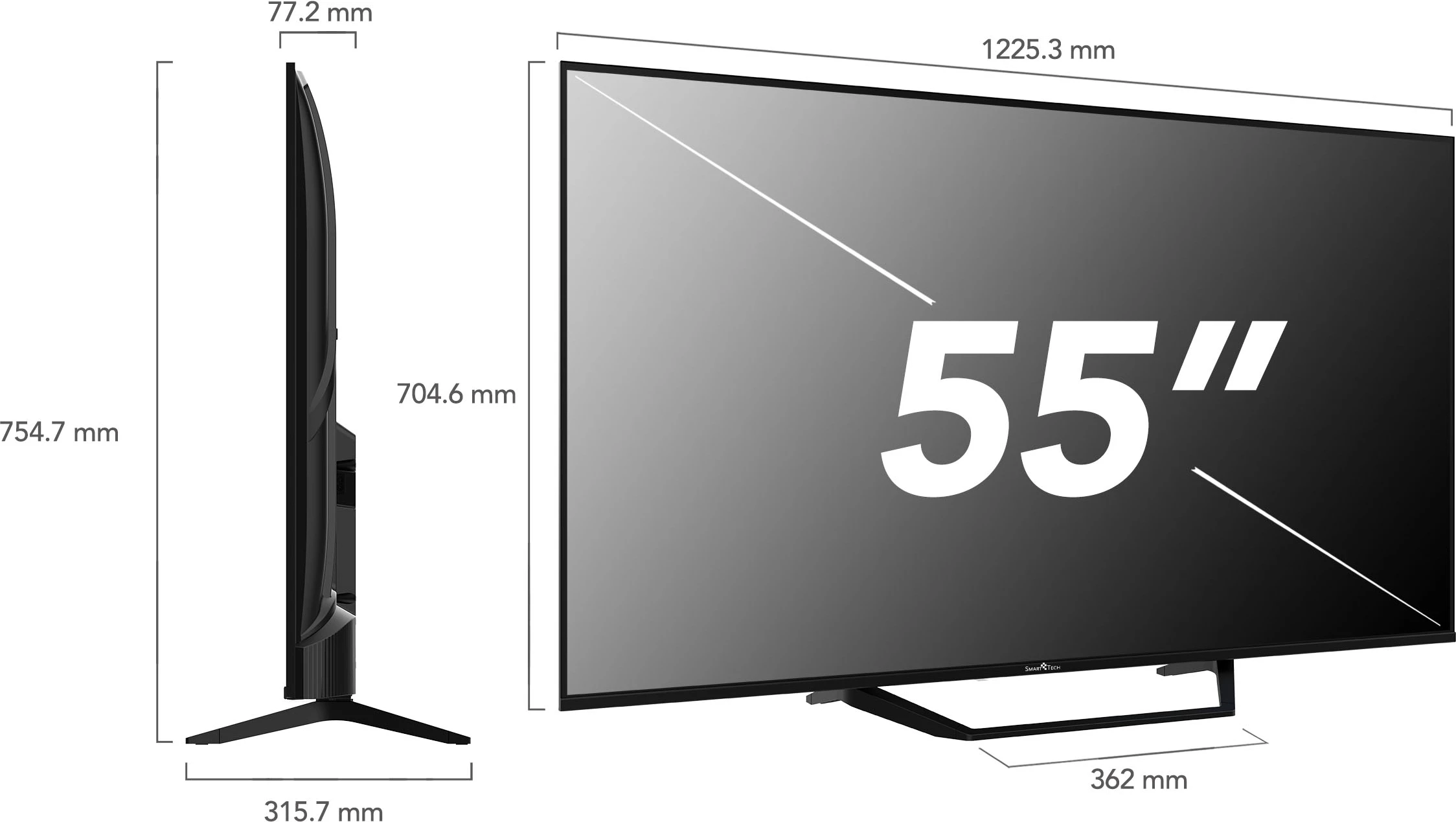 Smart TV SmartTech 55QG06K2 55\" QLED 4K Google TV 5.0 HDR, i zi