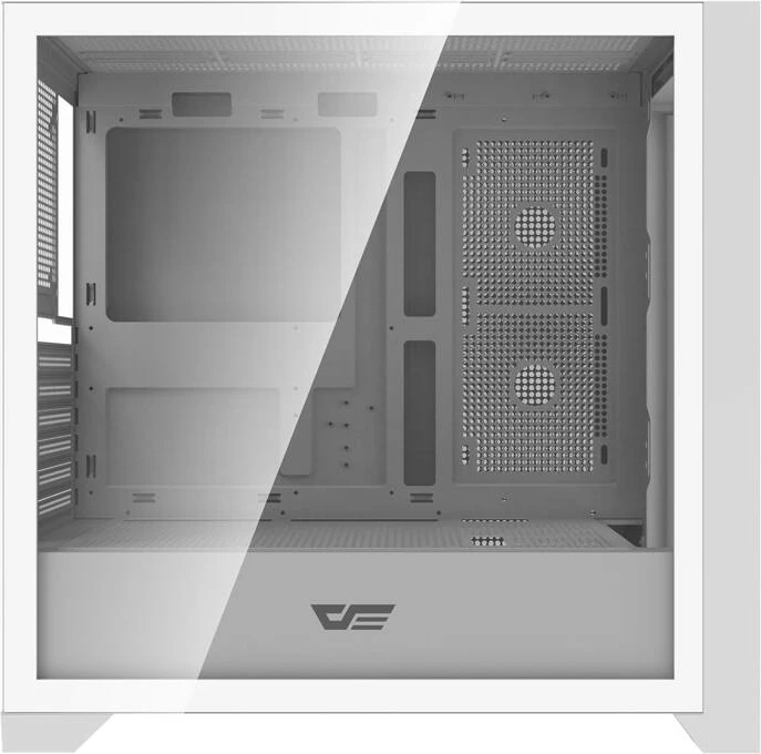 Kasë Darkflash DRX90 Mesh, Mid Tower, 4 ventilatorë RGB, xham i temperuar, e bardhë