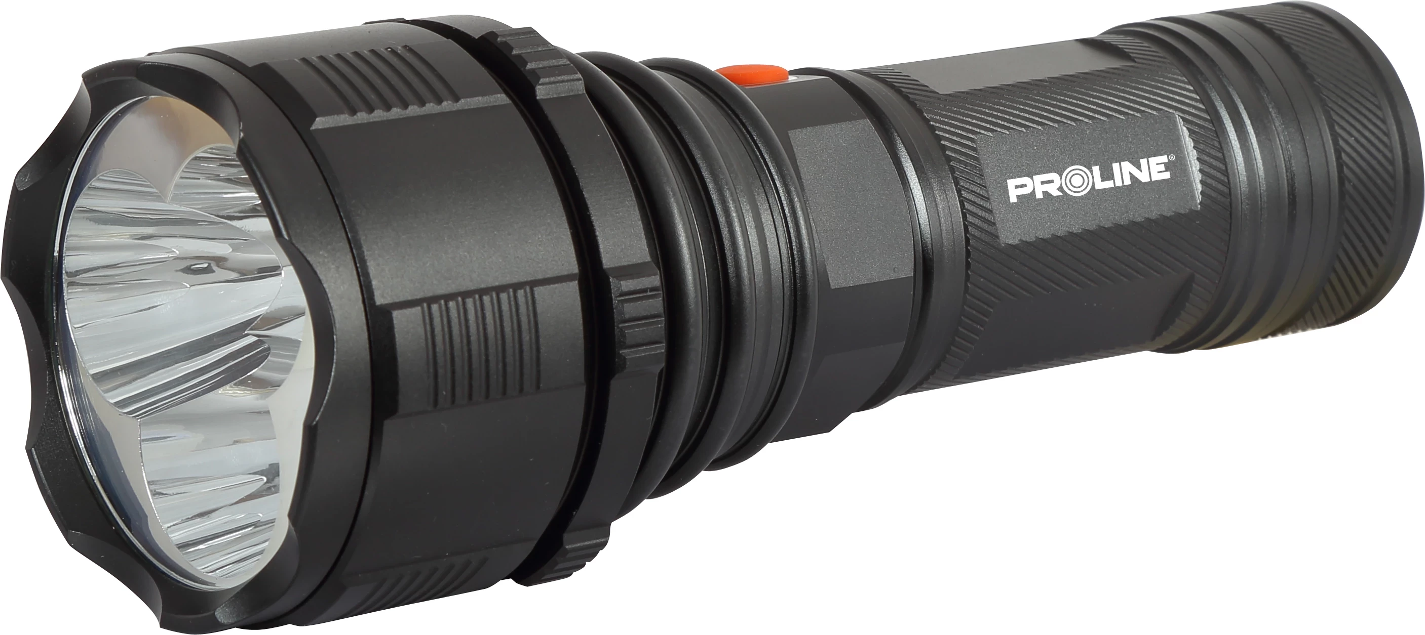 Llambë dore LED PROLINE 51037 2700lm, USB e rikarikueshme, 3x CREE U2, alumin, e zezë, set me bateri/karikues/kabllo USB