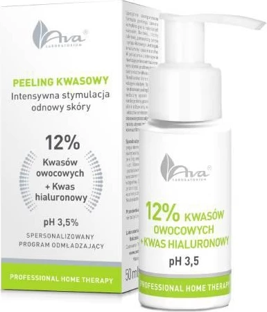 Peeling acidik për femra Ava Laboratorium Professional Home Therapy Fruit Acids 12% + Hyaluronic Acid, 50ml