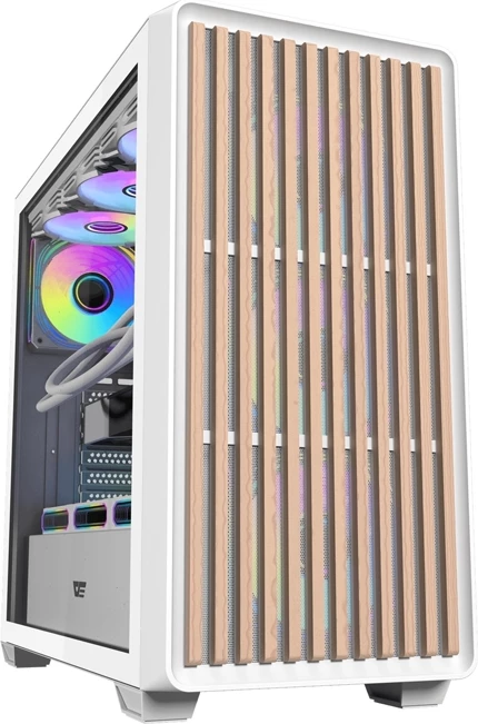 Kasë, Darkflash DS900WD, ATX/M-ATX/ITX Midi Tower, panel anësor xhami të kalitur, pa ventilatorë, e bardhë