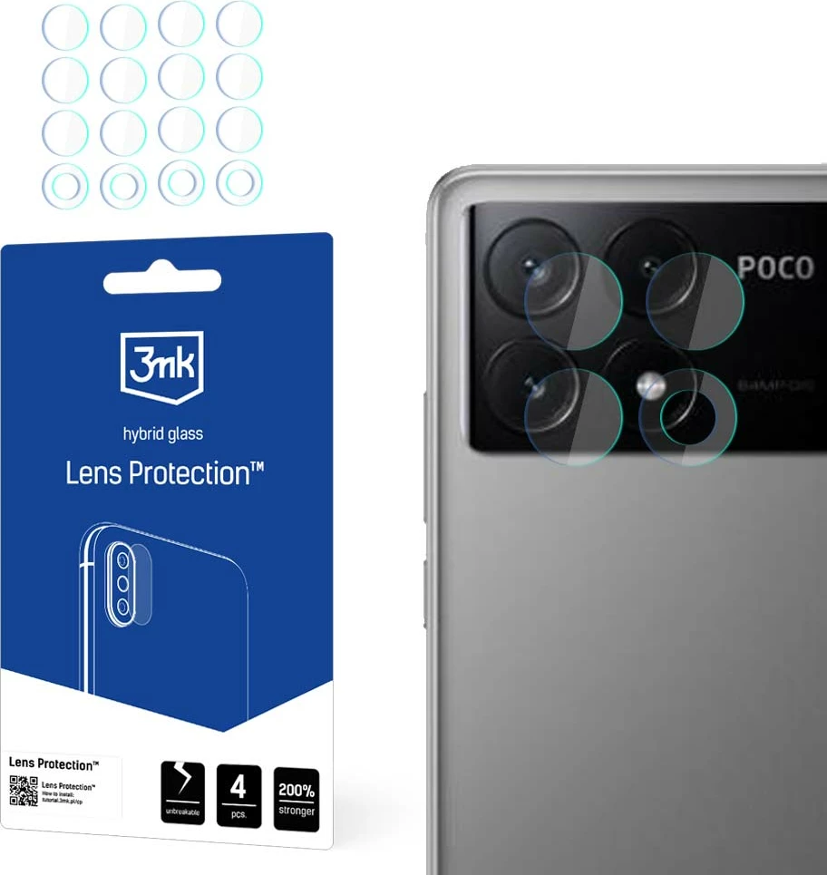 Mbështjellës xhami për kamera 3mk Protection për Xiaomi Poco X6 Pro 5G, Transparent