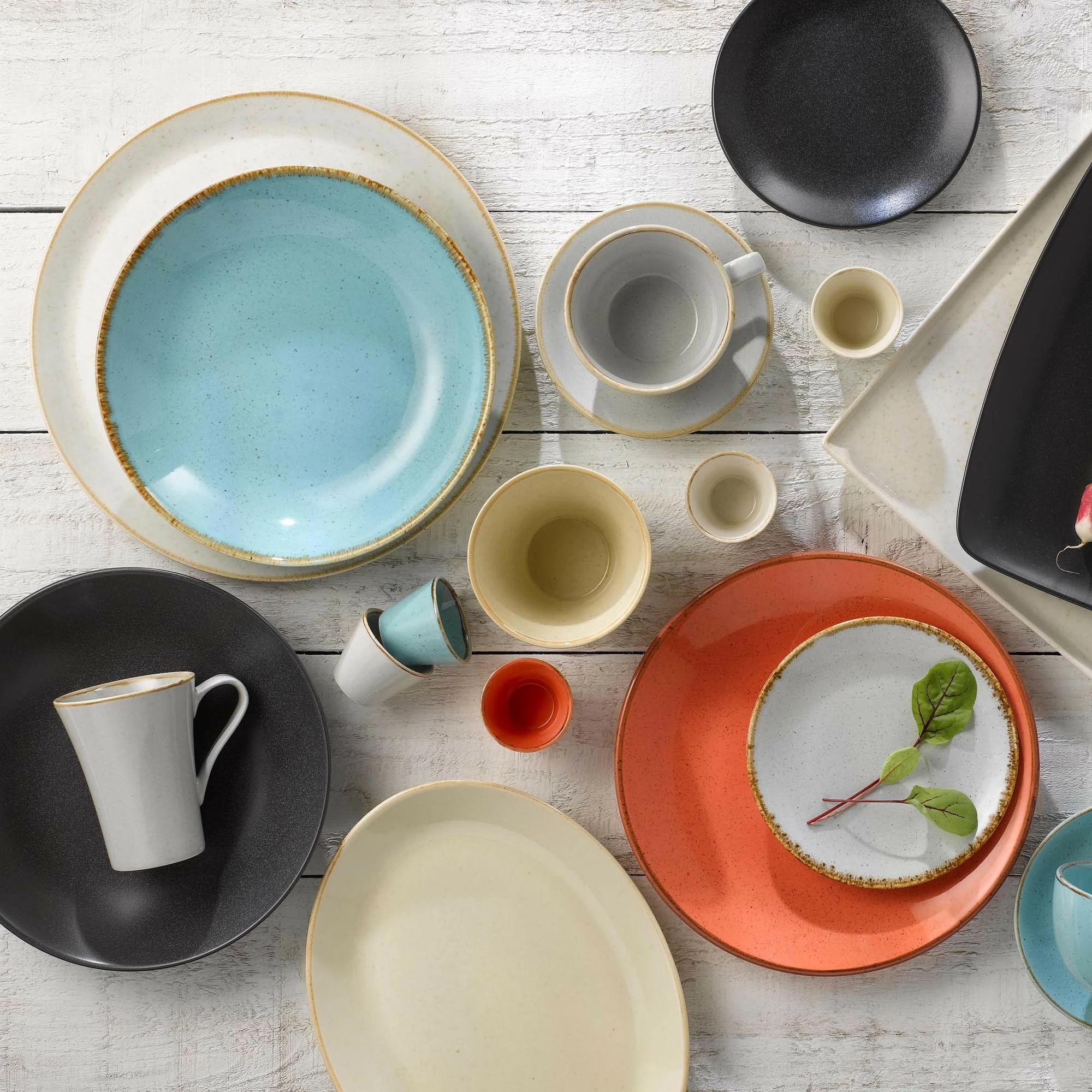 Filxhan espresso Porland Seasons Coal 80 ml, porcelan, i zi, set 6 copë ...