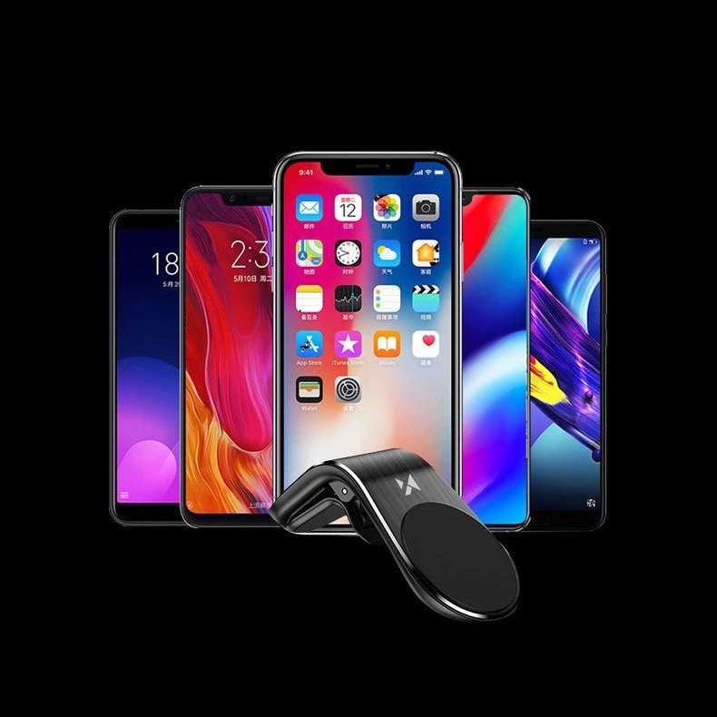 Mbajtës magnetik për celular Wozinsky WCH-02 për grilë ventilimi, i zi