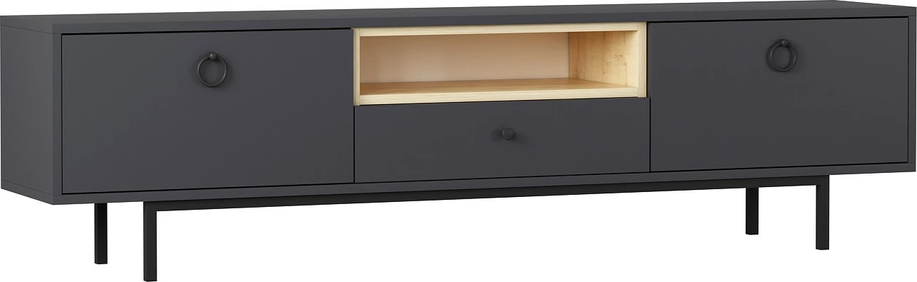 Komodë TV Skye Decor, ngjyrë natyrale-antracit