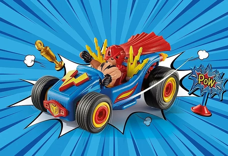 Set figurine Playmobil Funstars 71632 me wrestler dhe gokart, 39 pjesë